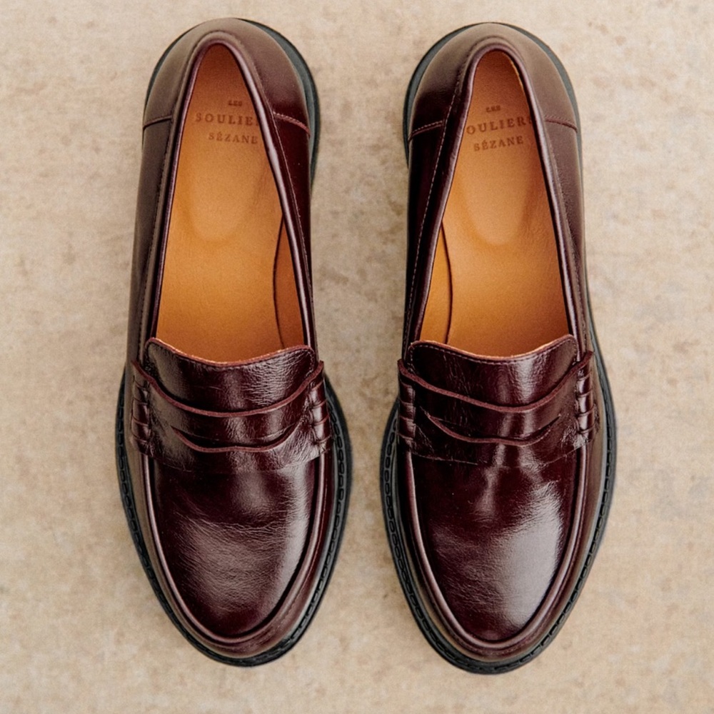 Sezane classic burgundy loafers
